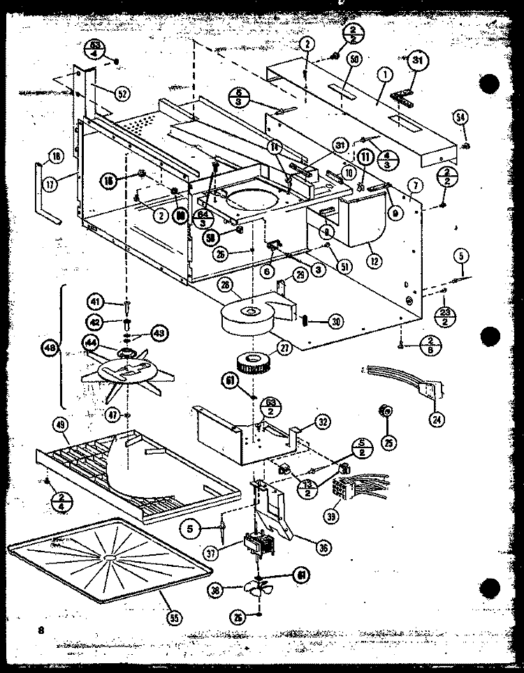 Page 3 Diagram and Parts List for RO-1020 P7664502M Amana Microwave