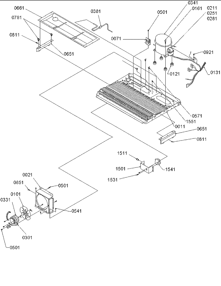 Machine Compartment & Muffler Assy Diagram and Parts List for SGD26VL P1315208W L Amana Refrigerator