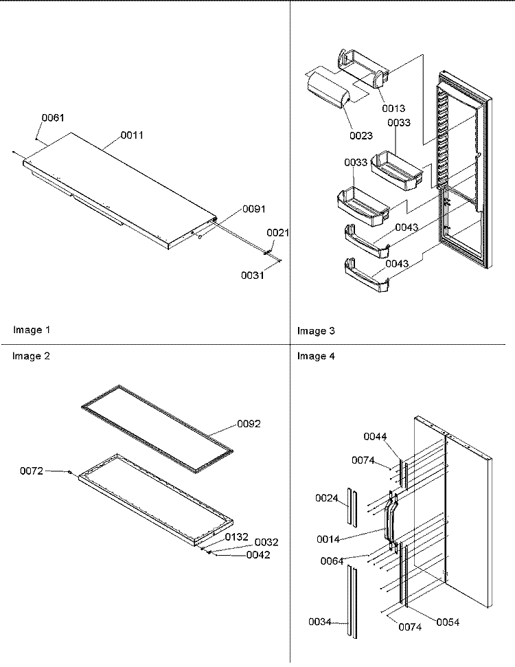 Refrigerator Door & Door Trim and Handle Diagram and Parts List for SX23VL P1315401W L Amana Refrigerator