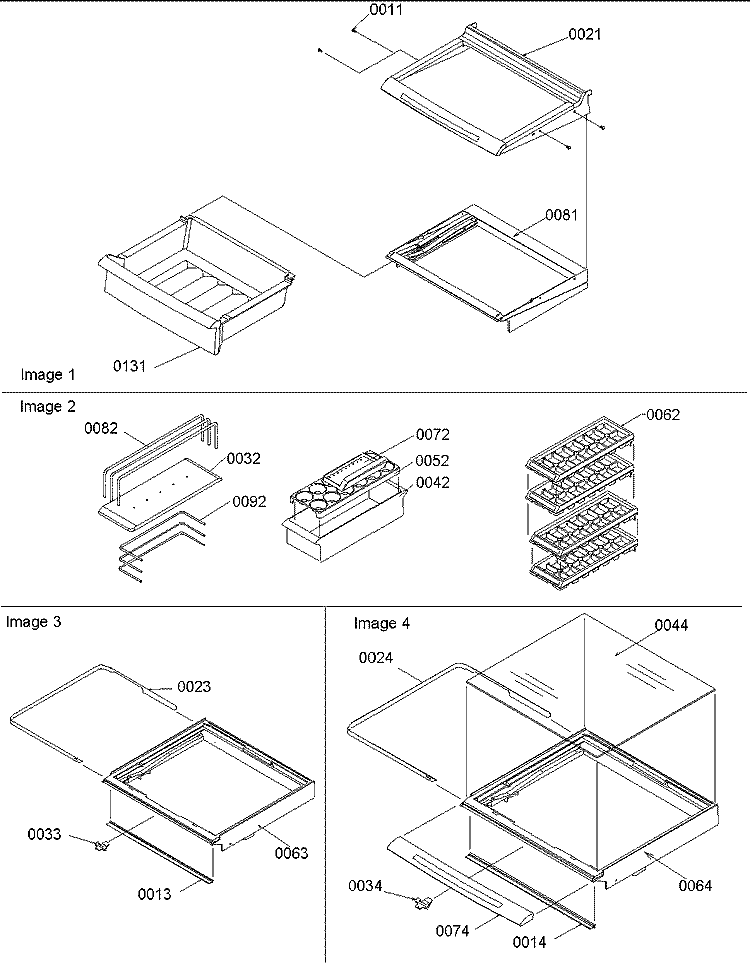 Deli, Shelves, Crisper Assy, Accessories Diagram and Parts List for SX23VL P1315401W L Amana Refrigerator