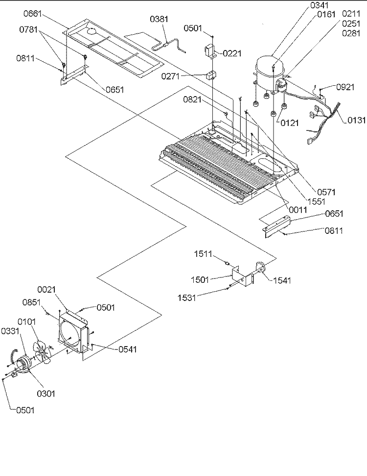 Machine Compartment & Muffler Assy Diagram and Parts List for SX23VL P1315401W L Amana Refrigerator