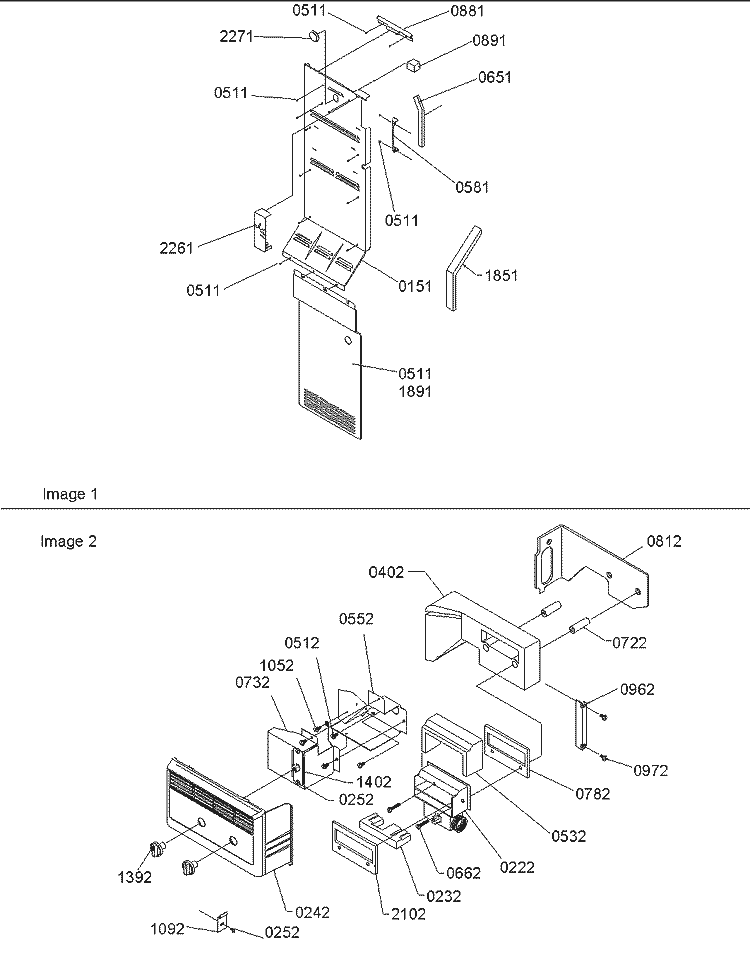 Ice Maker / Control Assy Diagram and Parts List for SX23VL P1315401W L Amana Refrigerator