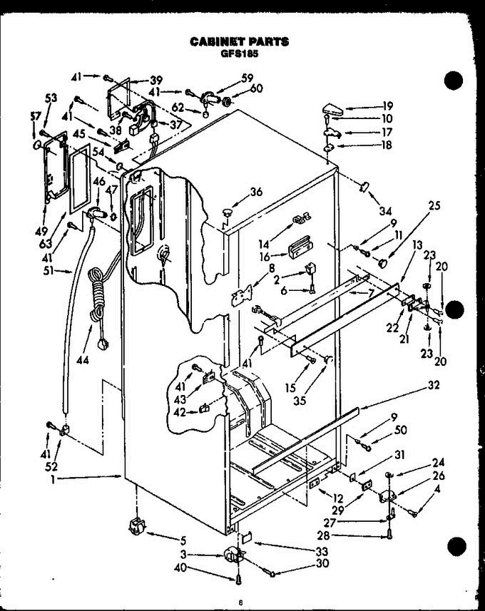 01 - Cabinet Parts Diagram and Parts List for GFS185 MN01 Maytag Refrigerator