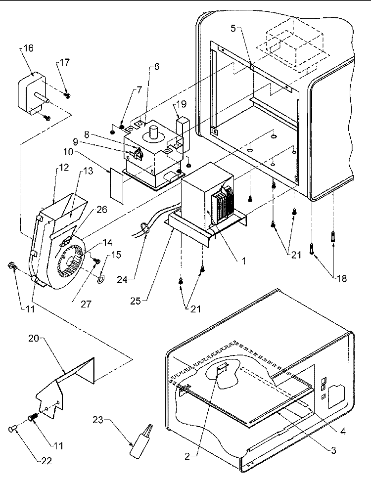 Cavity Diagram and Parts List for FS8EVP P1185602M Menumaster Microwave