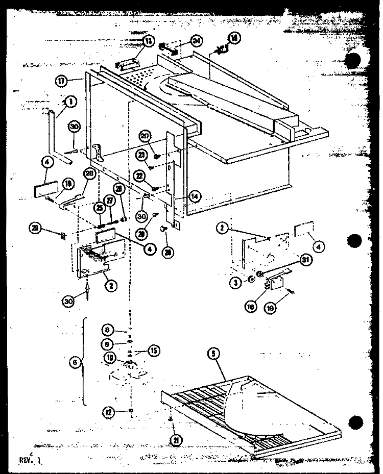 Page 1 Diagram and Parts List for RRL820 P7714101M Amana Microwave