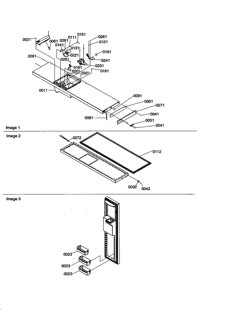 Freezer Door Diagram and Parts List for SZD23VW-P1315309WW  Amana Refrigerator