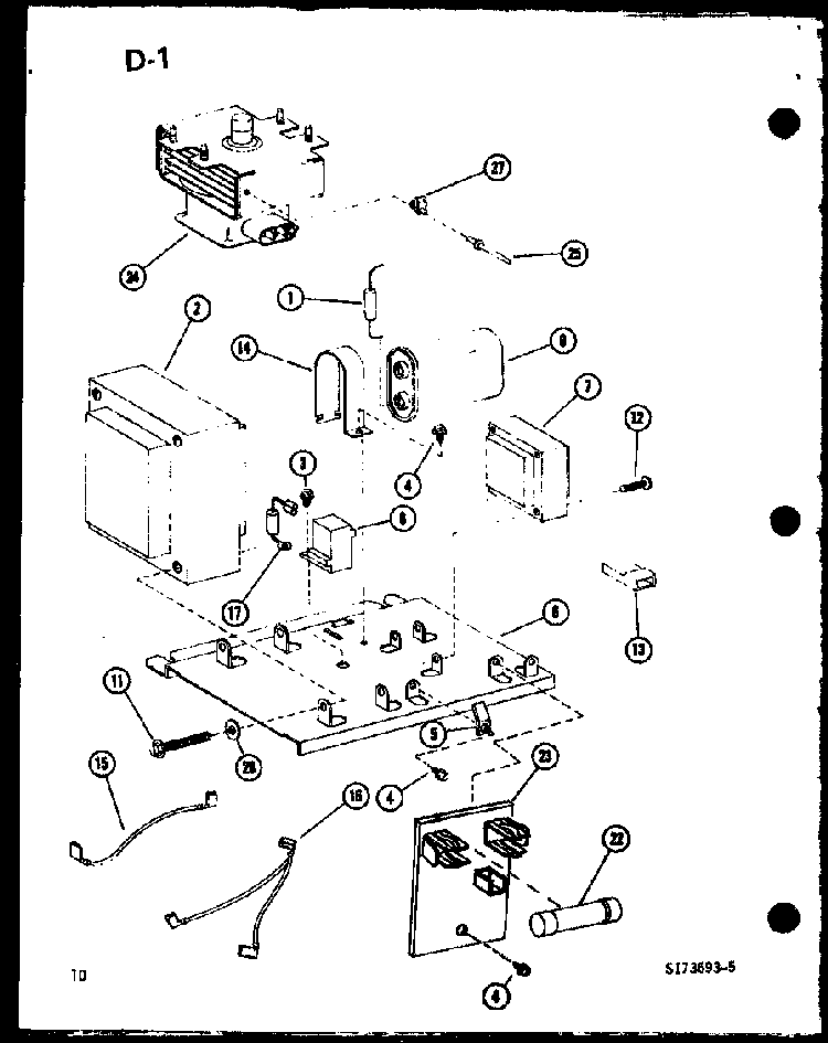 Magnetron/transformer Diagram and Parts List for RRL-10C P75534-1M Amana Microwave