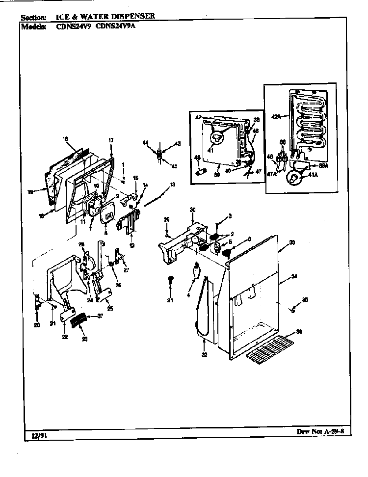 Freezer Door Diagram and Parts List for RC20LA-3AW-BS10C  Magic Chef Refrigerator