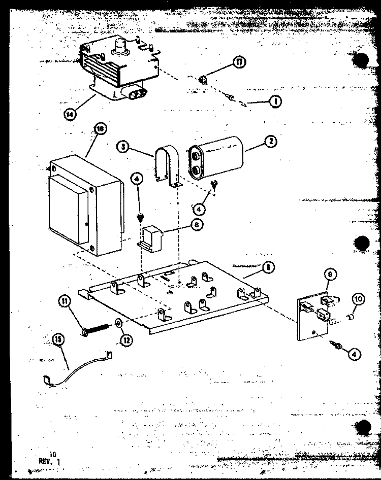 Page 4 Diagram and Parts List for RRL820 P7714101M Amana Microwave