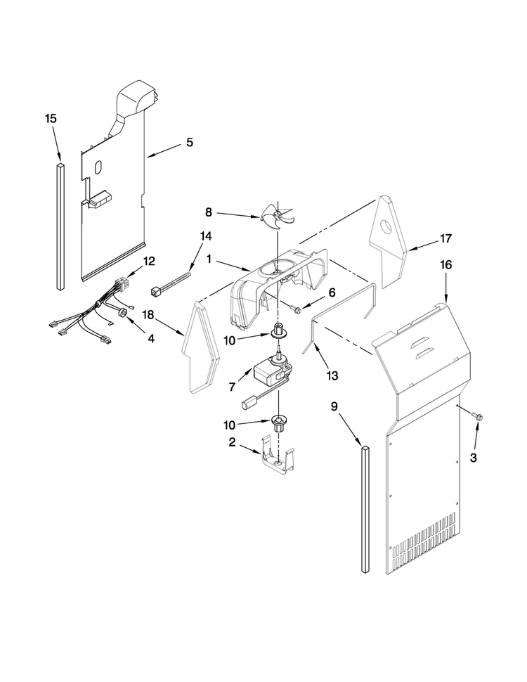 Air Flow Parts Diagram and Parts List for ASD2522WRD02  Amana Refrigerator