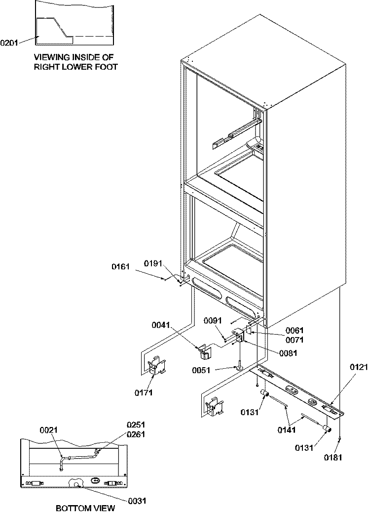 Insulation & Roller Assy Diagram and Parts List for BG18VL P1320704W L Amana Refrigerator