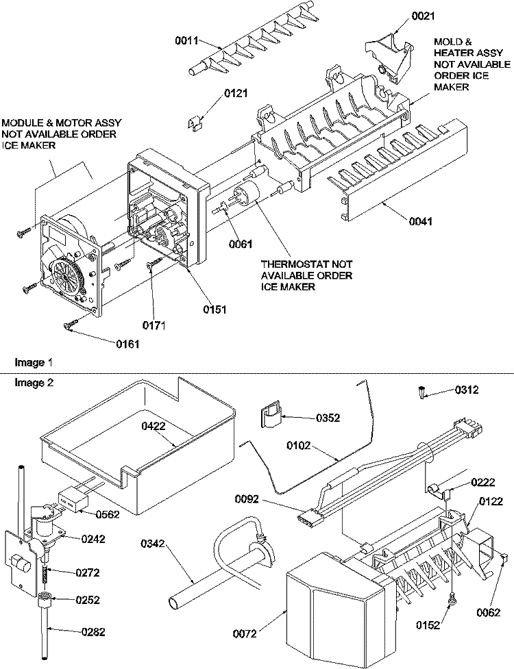 Ice Maker Assy & Parts Diagram and Parts List for BG18VL P1320704W L Amana Refrigerator