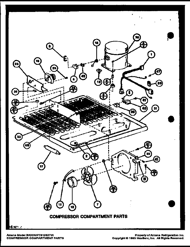 Page 6 Diagram and Parts List for BX20M P7812520W W Amana Refrigerator