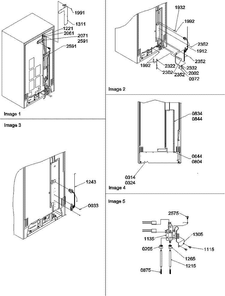 Cabinet Back Diagram and Parts List for SRDE522VW P1320304W W Amana Refrigerator