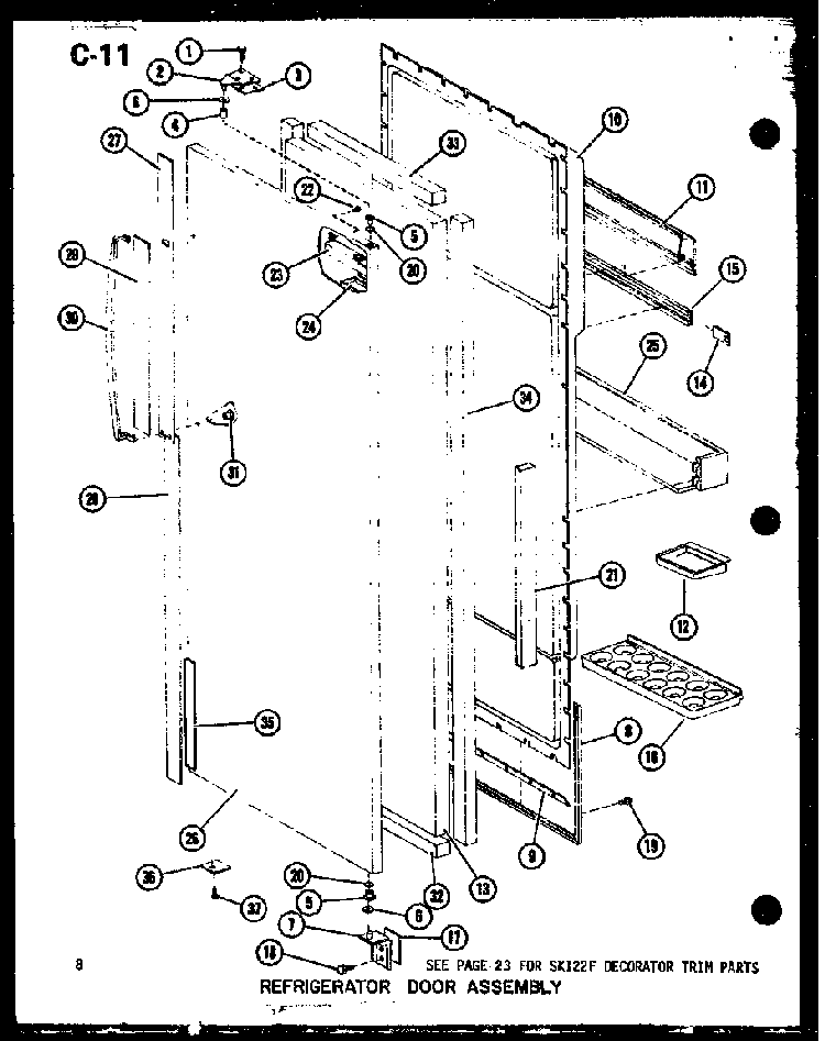Section 5 Diagram and Parts List for SRI22F-L-P75400-5WL  Amana Refrigerator