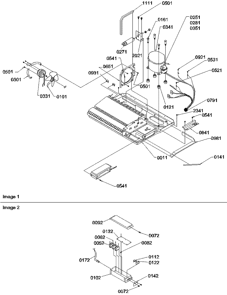 Machine Compartment Diagram and Parts List for SRDE522VW P1320304W W Amana Refrigerator