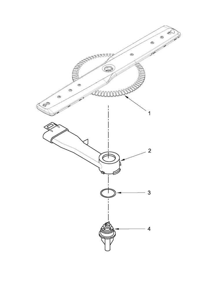 Lower Washarm Parts Diagram and Parts List for MDB7759SAB2  Maytag Dishwasher
