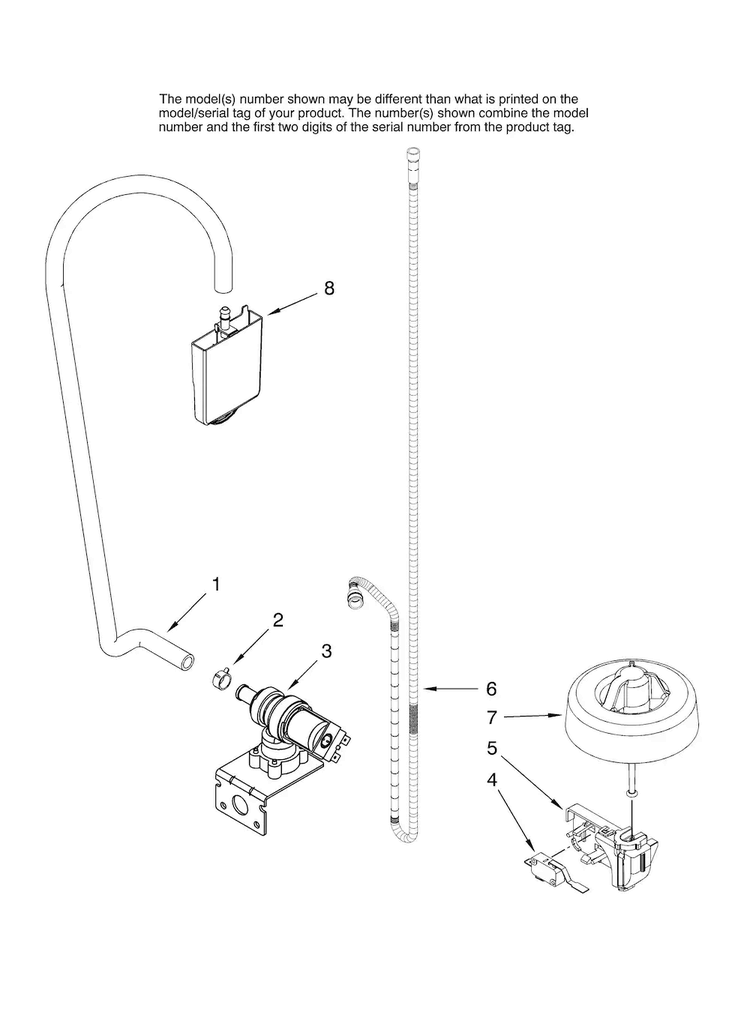 Fill And Overfill Parts Diagram and Parts List for MDB6702AWB10  Maytag Dishwasher