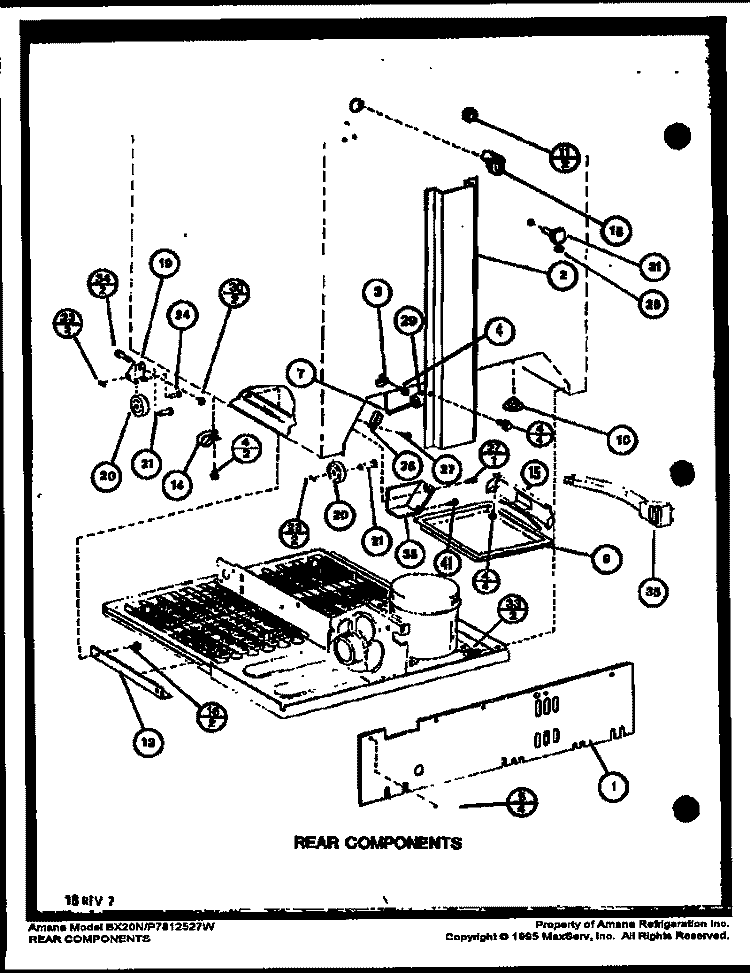 COMPRESSOR COMPARTMENT PARTS Diagram and Parts List for BX20M P7812520W W Amana Refrigerator