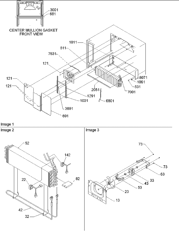 Evaporator & Fan Motor Assy Diagram and Parts List for TR521VW P1322601W W Amana Refrigerator