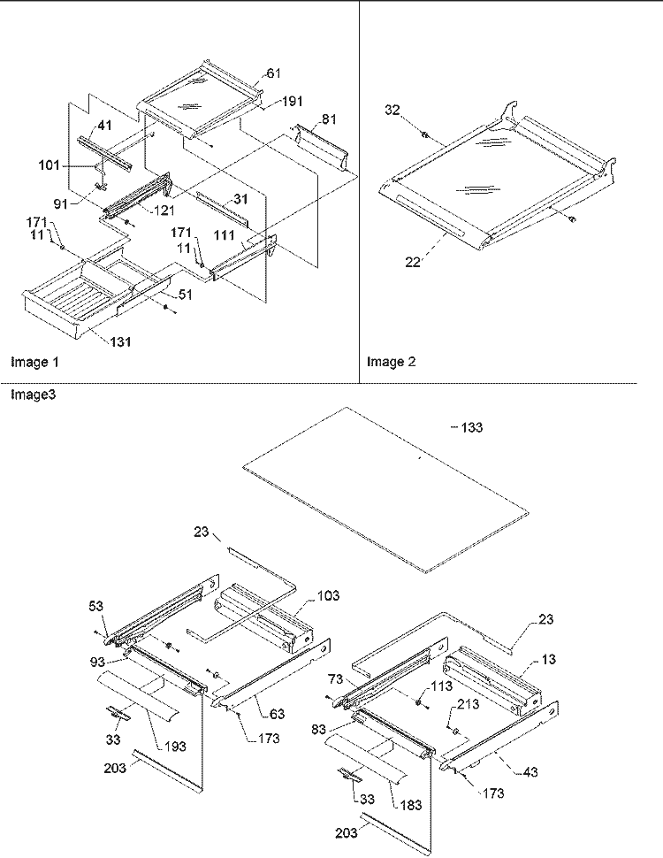 Shelving & Crisper Assy Diagram and Parts List for TR521VW P1322601W W Amana Refrigerator
