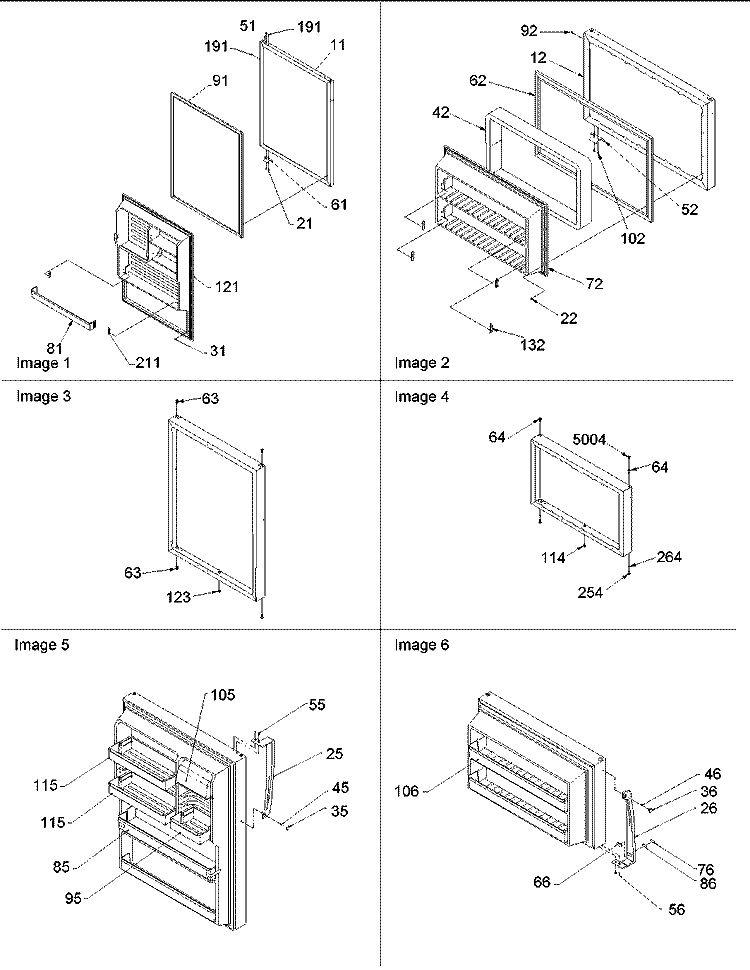 Door Assy Diagram and Parts List for TR521VW P1322601W W Amana Refrigerator