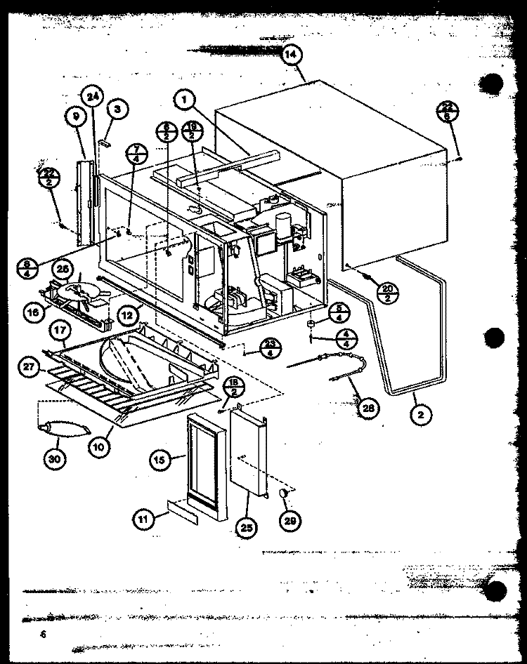 Page 2 Diagram and Parts List for CRS40 P7707509M Crosley Microwave