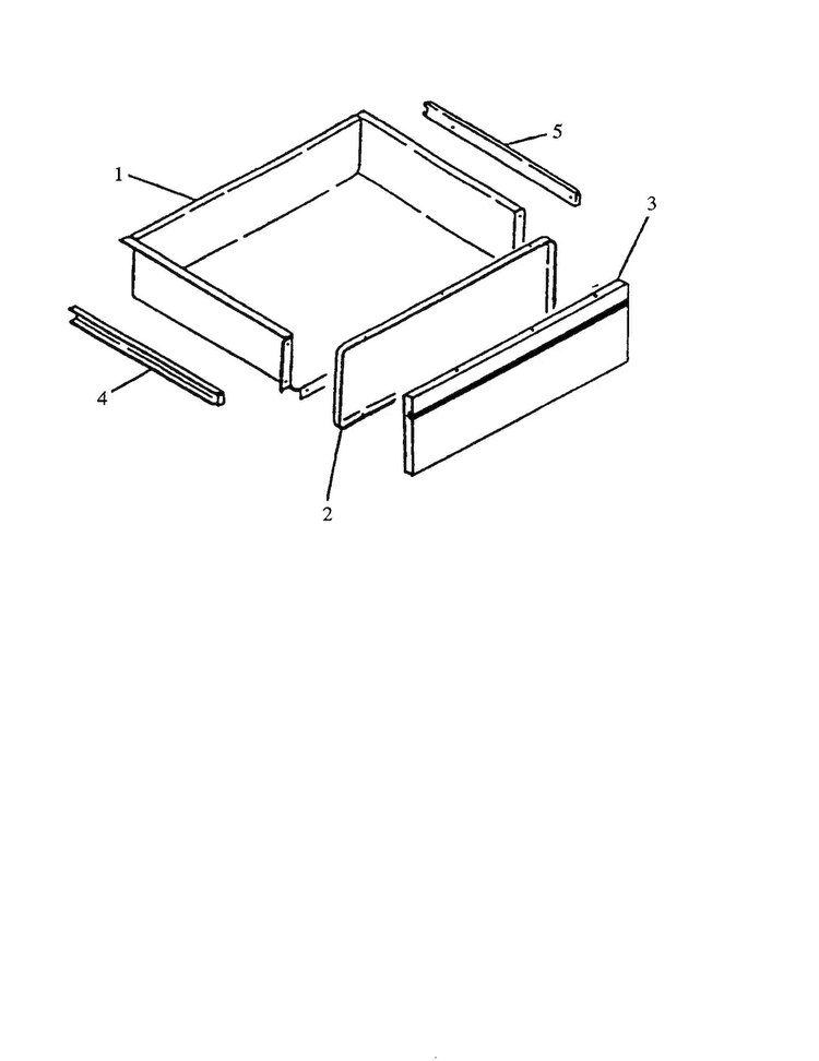Storage Drawer Assembly Diagram and Parts List for AGS780WW-P1168601NW  Amana Range