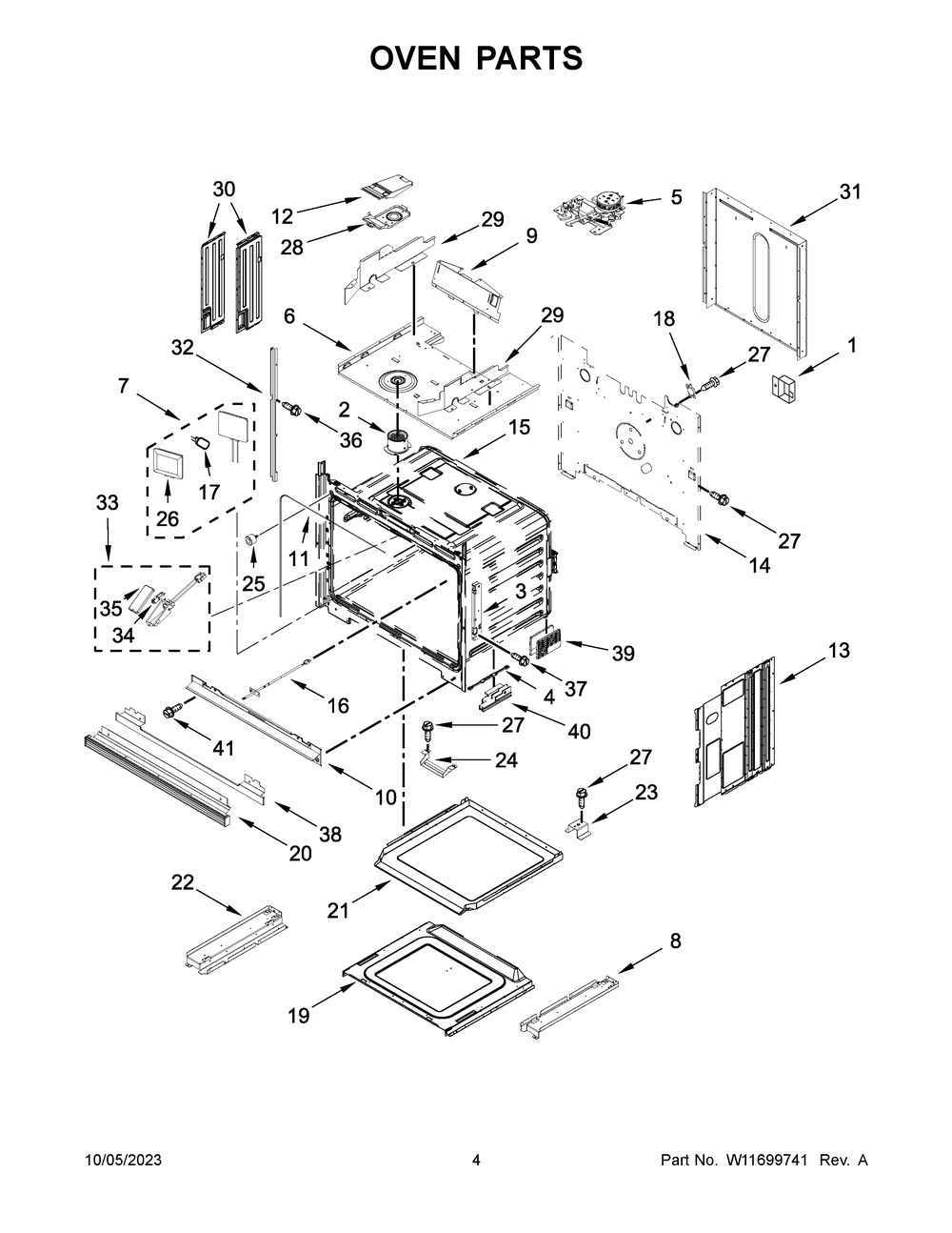 Oven Parts Diagram and Parts List for JMW3430LM03  Jenn-Air Microwave Oven Combo