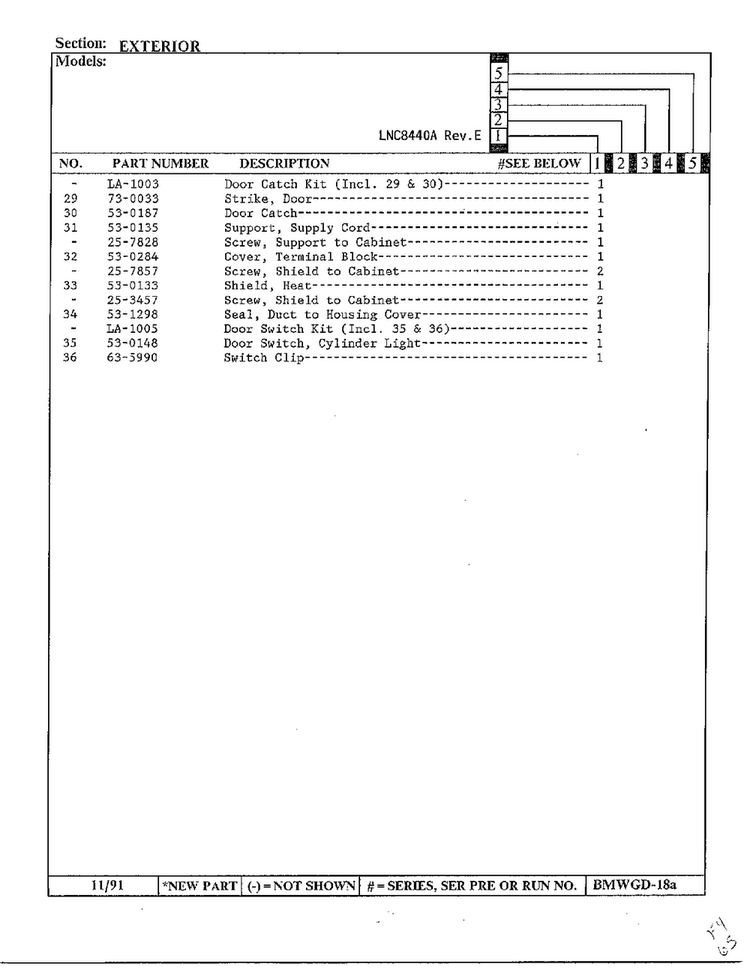 Exterior Page 5 Diagram and Parts List for 8440A REV C Norge Dryer