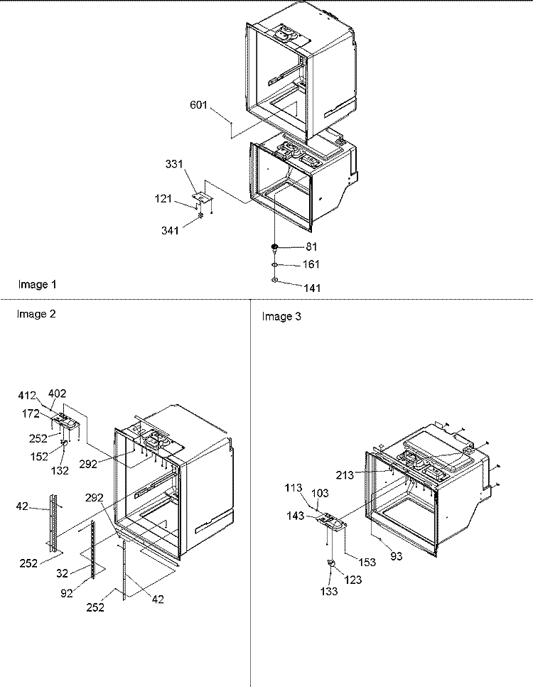 Light Switches & Drain Funnel Diagram and Parts List for BX518VE P1324301W E Amana Refrigerator