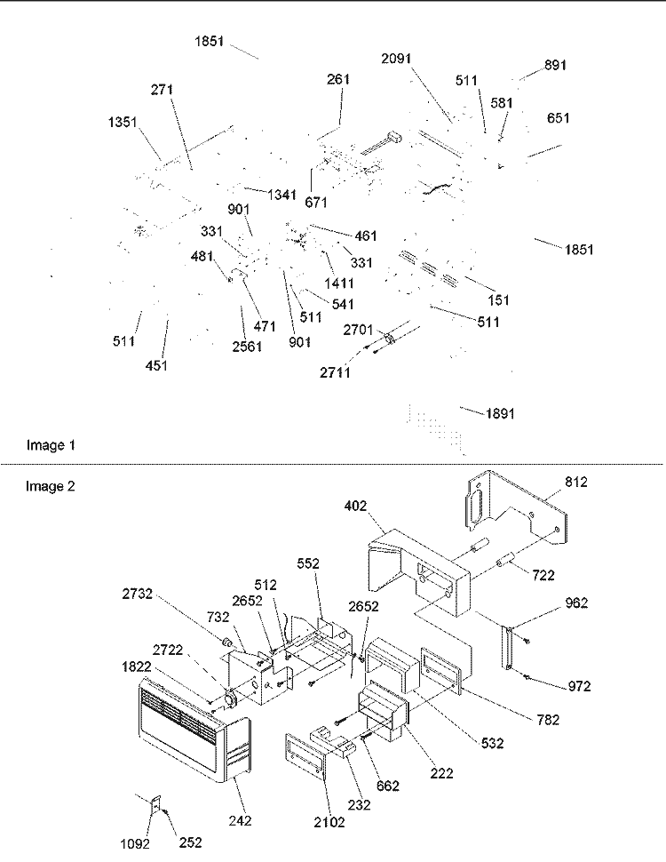 Ice Maker / Control Assy Diagram and Parts List for SBDE522VW P1320305W W Amana Refrigerator