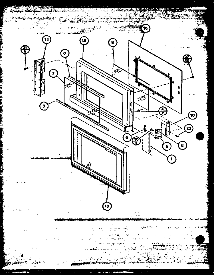 Page 1 Diagram and Parts List for MW41 P7733214M Amana Microwave