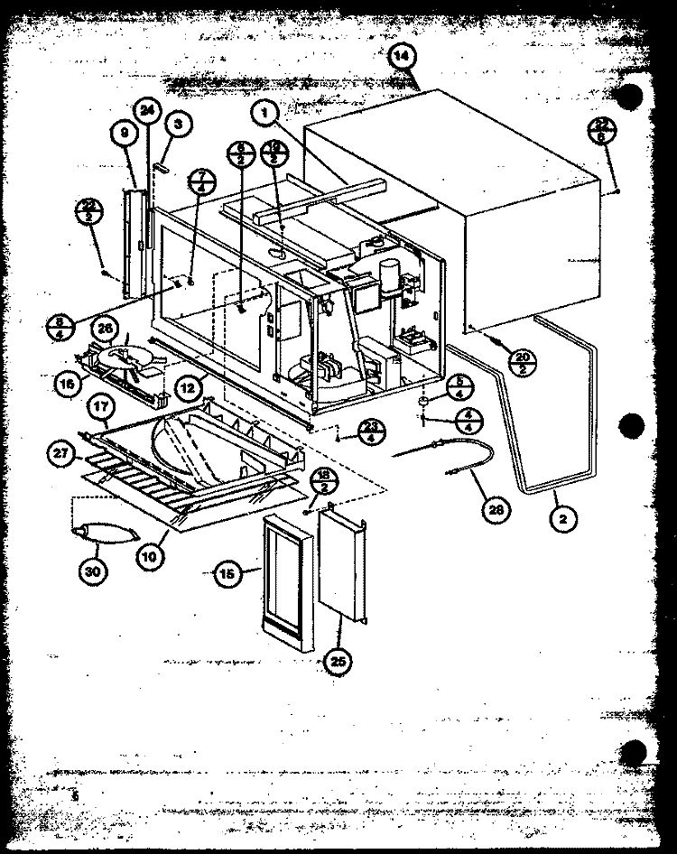 Page 2 Diagram and Parts List for MW41 P7733214M Amana Microwave