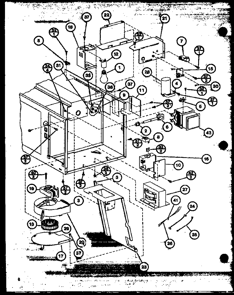 Page 3 Diagram and Parts List for MW41 P7733214M Amana Microwave