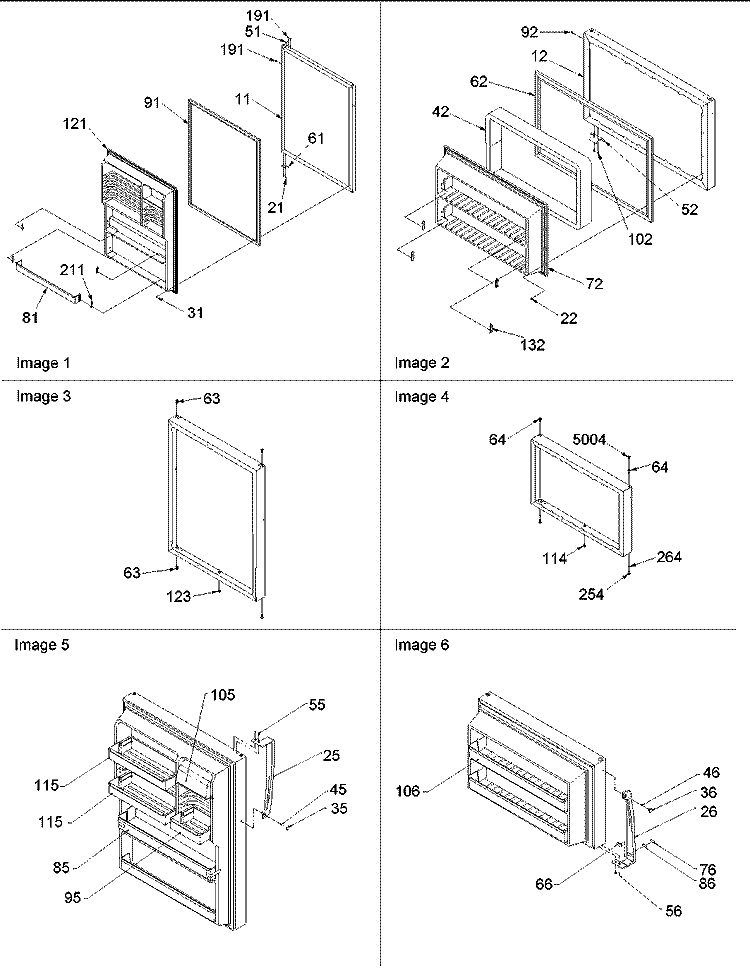 Door Assy Diagram and Parts List for TW518VW P1322501W W Amana Refrigerator