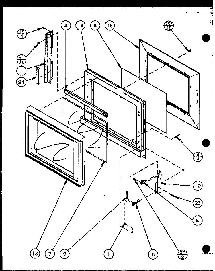 Page 1 Diagram and Parts List for CRS457P P7769505M Crosley Microwave