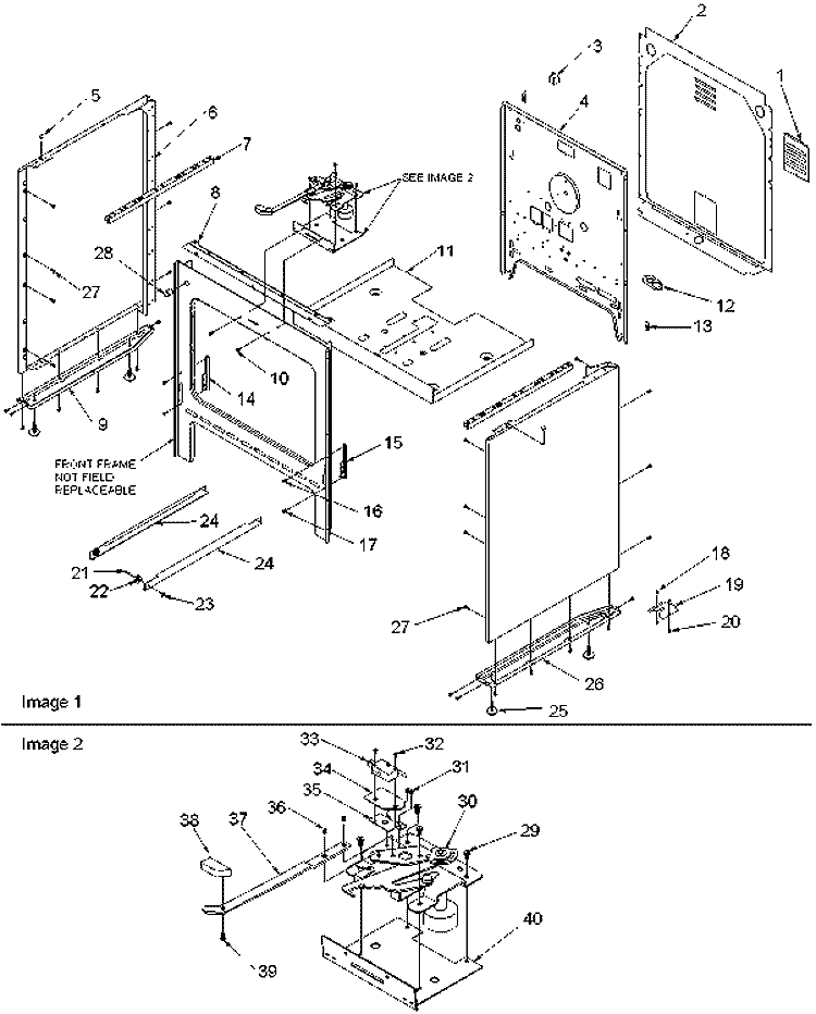 Cabinet Diagram and Parts List for ART6021L P1143811N L Amana Range