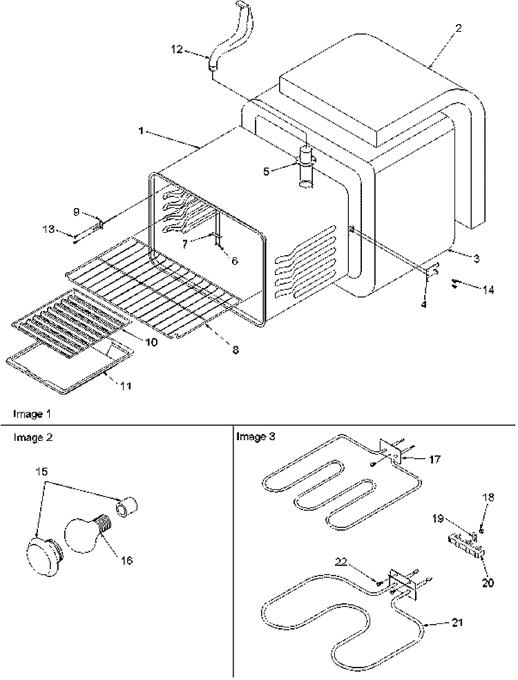 Cavity Diagram and Parts List for ART6021L P1143811N L Amana Range