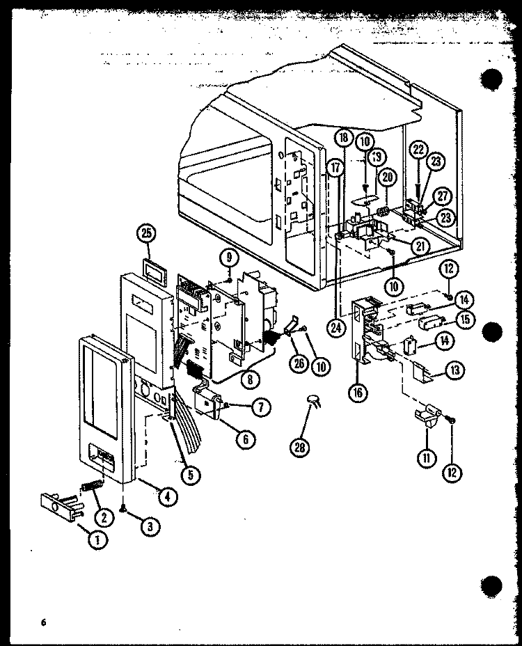 Page 2 Diagram and Parts List for ML446P P7680406M Amana Microwave