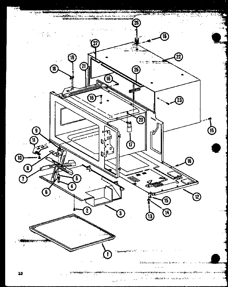 Page 4 Diagram and Parts List for ML446P P7680406M Amana Microwave