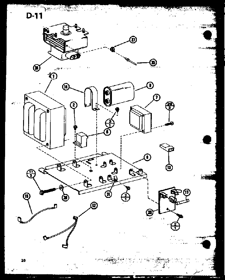 Magnetron/transformer Diagram and Parts List for RRL-9TC P75533-6M Amana Microwave
