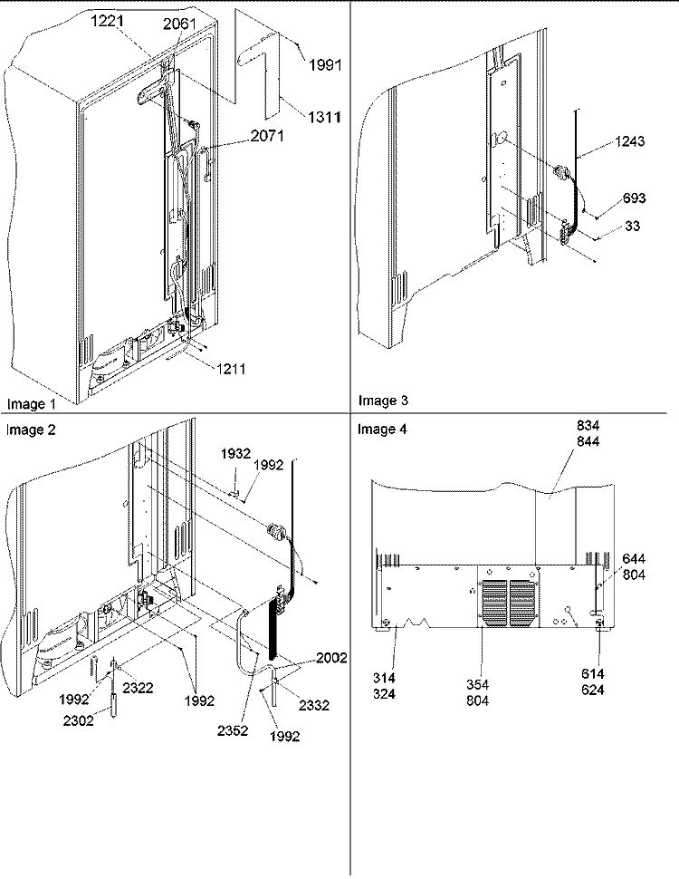 CABINET BACK Diagram and Parts List for ARS2367AB PARS2367AB0 Amana Refrigerator