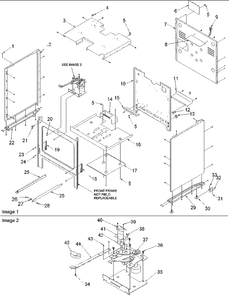 Cabinet Diagram and Parts List for ARG7302WW P1143337NWW Amana Range