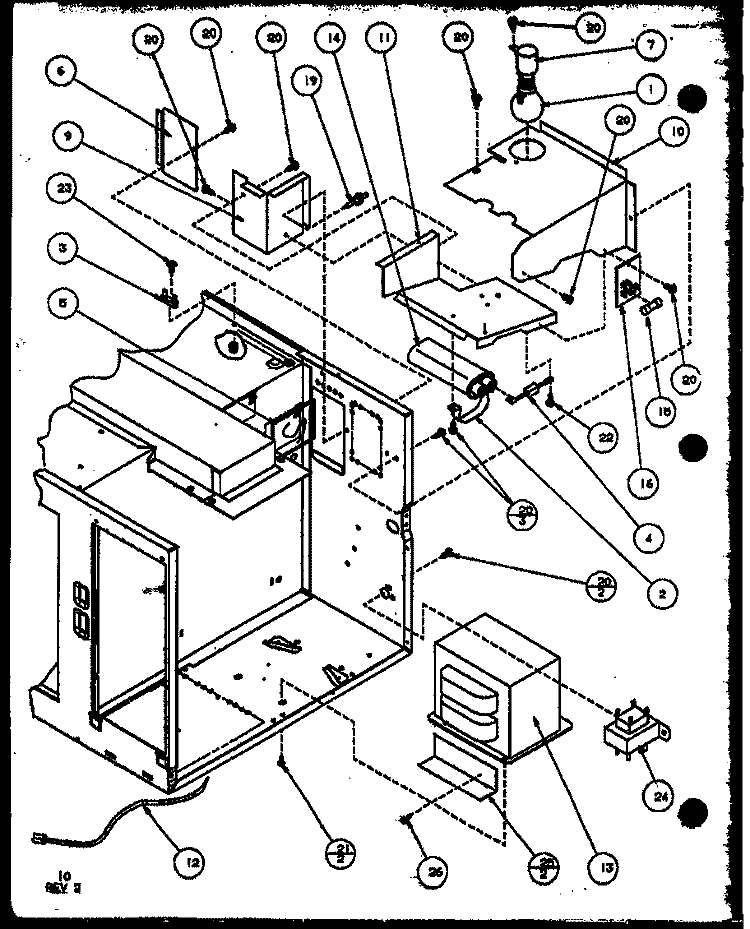Page 4 Diagram and Parts List for MW41 P7766511M Amana Microwave