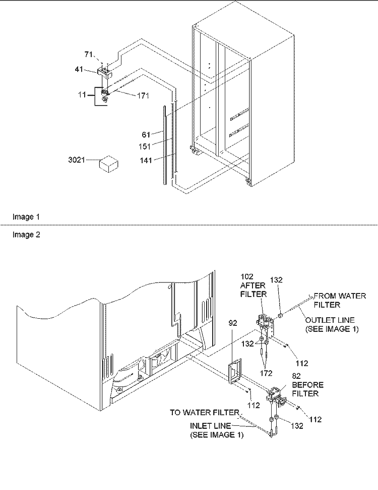 Water Filter Assy Diagram and Parts List for ARS9168AB PARS9168AB0 Amana Refrigerator