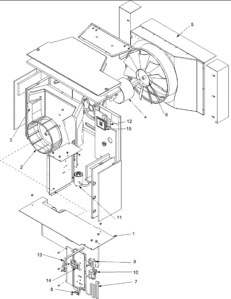 Fan and Control Assy Diagram and Parts List for RC14010C2D  Amana Air Conditioner