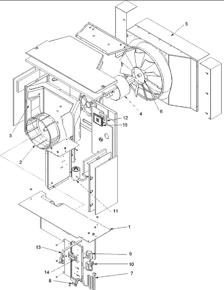 Fan and Control Assy Diagram and Parts List for RC10010C1D REV RC10010C1D A Amana Air Conditioner