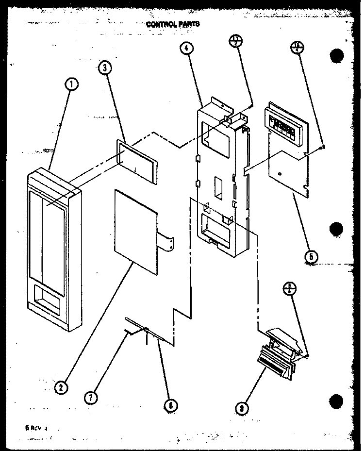 CONTROL PARTS Diagram and Parts List for M84T P7814401M Amana Microwave