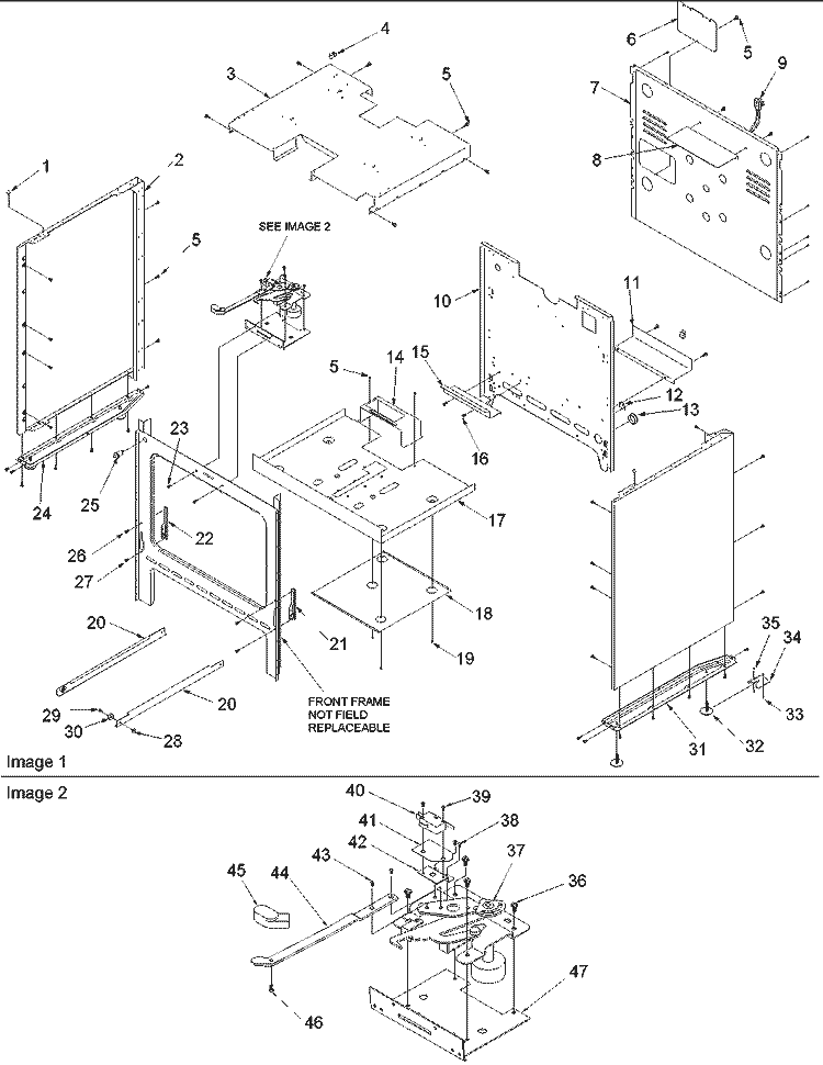 CABINET Diagram and Parts List for ARG7303WW P1143392NWW Amana Range